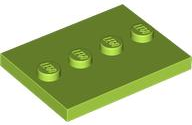 Plate Special 3 x 4 with 1 x 4 Center Studs [Plain] in Lime