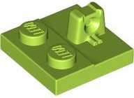Hinge Plate 2 x 2 Locking with 1 Finger on Top in Lime