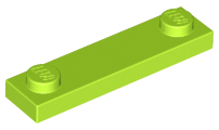 Plate Special 1 x 4 with 2 Studs, 3 Bottom Tubes in Lime