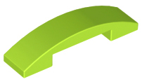 Brick Curved 4 x 1 Double, No Studs in Lime
