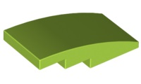 Brick Curved 4 x 2 No Studs in Lime