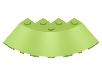 Brick Round Corner 6 x 6 with 33° Slope and Facet Cutout in Lime