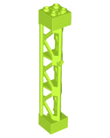 Support 2 x 2 x 10 Girder Triangular Vertical - Type 4 - 3 Posts, 3 Sections in Lime