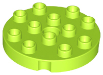 Duplo Plate Round 4 x 4 in Lime