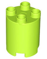 Duplo Brick Round 2 x 2 x 2 in Lime