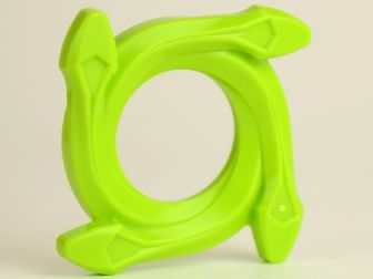 Ring 4 x 4 with 2 x 2 Hole and 4 Snake Head Ends (Ninjago Spinner Crown) in Lime