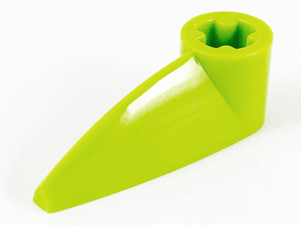 Technic Tooth 1 x 3 with Axle Hole [Hollow Underside] in Lime