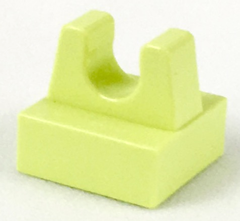 Tile Special 1 x 1 with Clip and Straight Tips in Light Lime