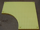 Brick Special 24 x 24 without 12 x 12 Quarter Circle, with Peg at each Corner in Light Lime