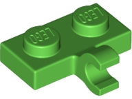 Plate Special 1 x 2 with Clip Horizontal on Side in Bright Green