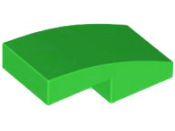 Brick Curved 2 x 1 No Studs [1/2 Bow] in Bright Green