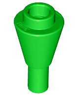 Cone 1 x 1 Inverted with Bar at Bottom (Ice Cream Cone) in Bright Green