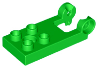Duplo Plate 2 x 3 with 4 Studs and Hinge in Bright Green
