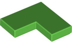Tile 2 x 2 Corner in Bright Green