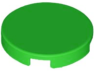 Tile Round 2 x 2 with Bottom Stud Holder in Bright Green