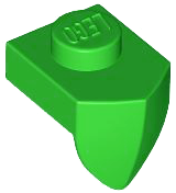 Plate Special 1 x 1 with Vertical Tooth in Bright Green