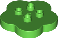 Duplo Flower 4 x 4 x 1 with 4 Top Studs in Bright Green