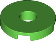 Tile Special Round 2 x 2 with Hole in Bright Green