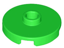 Plate Special Round 2 x 2 with Center Stud (Jumper Plate) in Bright Green