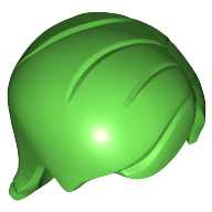 Hair Mid-Length with Side Part [Plain] in Bright Green