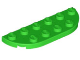 Plate Round Corners 2 x 6 Double in Bright Green
