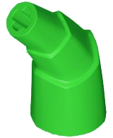Animal Body Part, Horn Stacked 45 deg. with Axle Connectors in Bright Green