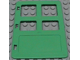 Duplo Door 1 x 4 x 4 with Four Panes in Bright Green