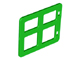 Duplo Door / Window with Four Panes Square Corners in Bright Green