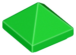Brick Sloped 45° 1 x 1 x 2/3 Quadruple Convex [Pyramid] in Bright Green
