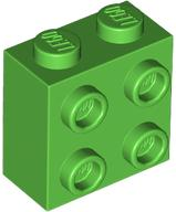 Brick Special 1 x 2 x 1 2/3 with 4 Studs on 1 Side in Bright Green