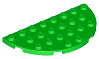 Plate Round Half 4 x 8 in Bright Green