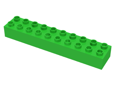 Duplo Brick 2 x 10 in Bright Green