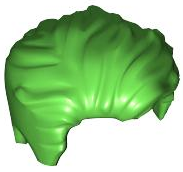 Hair Swept Left Tousled [Plain] in Bright Green