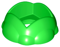 Duplo Round Rock / Bush / Space Crater 4 x 4 x 1.5 with 2 x 2 Hole in Bright Green