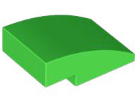 Brick Curved 3 x 2 No Studs in Bright Green
