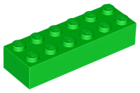 Brick 2 x 6 in Bright Green