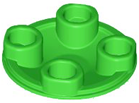 Plate Round 2 x 2 with Rounded Bottom [Boat Stud] in Bright Green