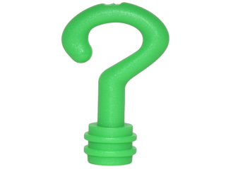 Equipment Cane Handle, Question Mark with Stud Holder (Riddler) in Bright Green