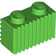 Brick Special 1 x 2 with Grille in Bright Green