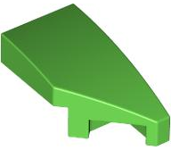Brick Wedged, Curved 2 x 1 with Stud Notch Right in Bright Green