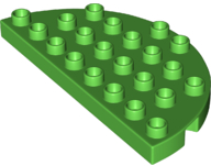 Duplo Plate Round 4 x 8 Semi-Circle in Bright Green