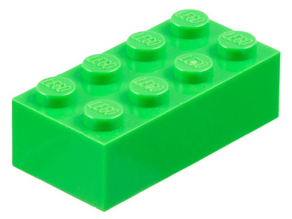 Brick 2 x 4 in Bright Green