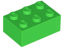 Brick 2 x 3 in Bright Green