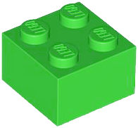 Brick 2 x 2 in Bright Green