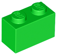 Brick 1 x 2 in Bright Green