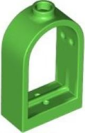 Window 1 x 2 x 2 2/3 with Rounded Top in Bright Green