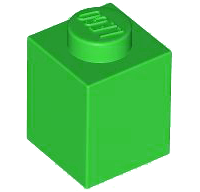 Brick 1 x 1 in Bright Green