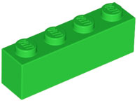 Brick 1 x 4 in Bright Green