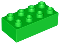 Duplo Brick 2 x 4 in Bright Green