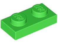 Plate 1 x 2 in Bright Green